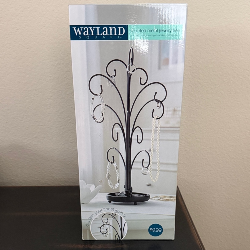 Wayland Square Black Metal Jewelry Tree Organizer